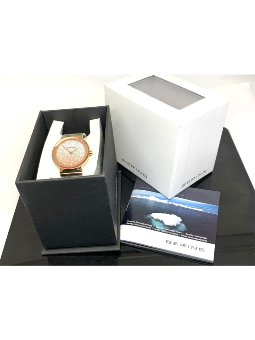 Bering Women's Watch 10126-0663 Quartz Two Tone 25mm Petite Mesh Stainless Steel - Picture 3 of 14